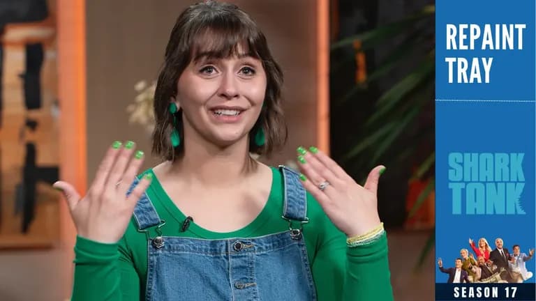 Repaint Tray's founder Billie Asmus in shark tank pitch